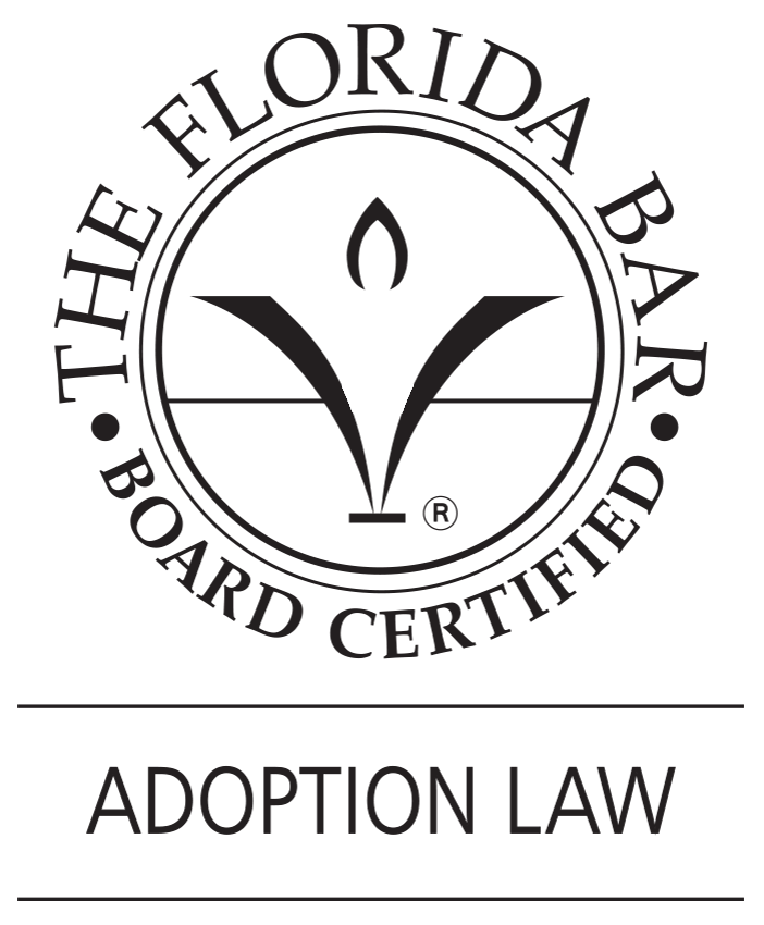 logo indicating that Elizabeth is board certified by the Florida Bar as a specialist in adoption law